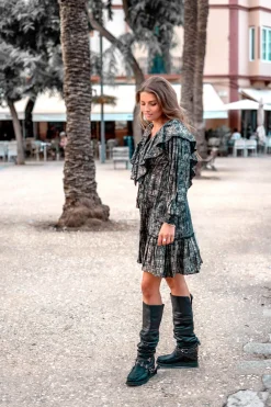 Robe courte à volants Sparkle Black Gold