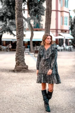 Robe courte à volants Sparkle Black Gold