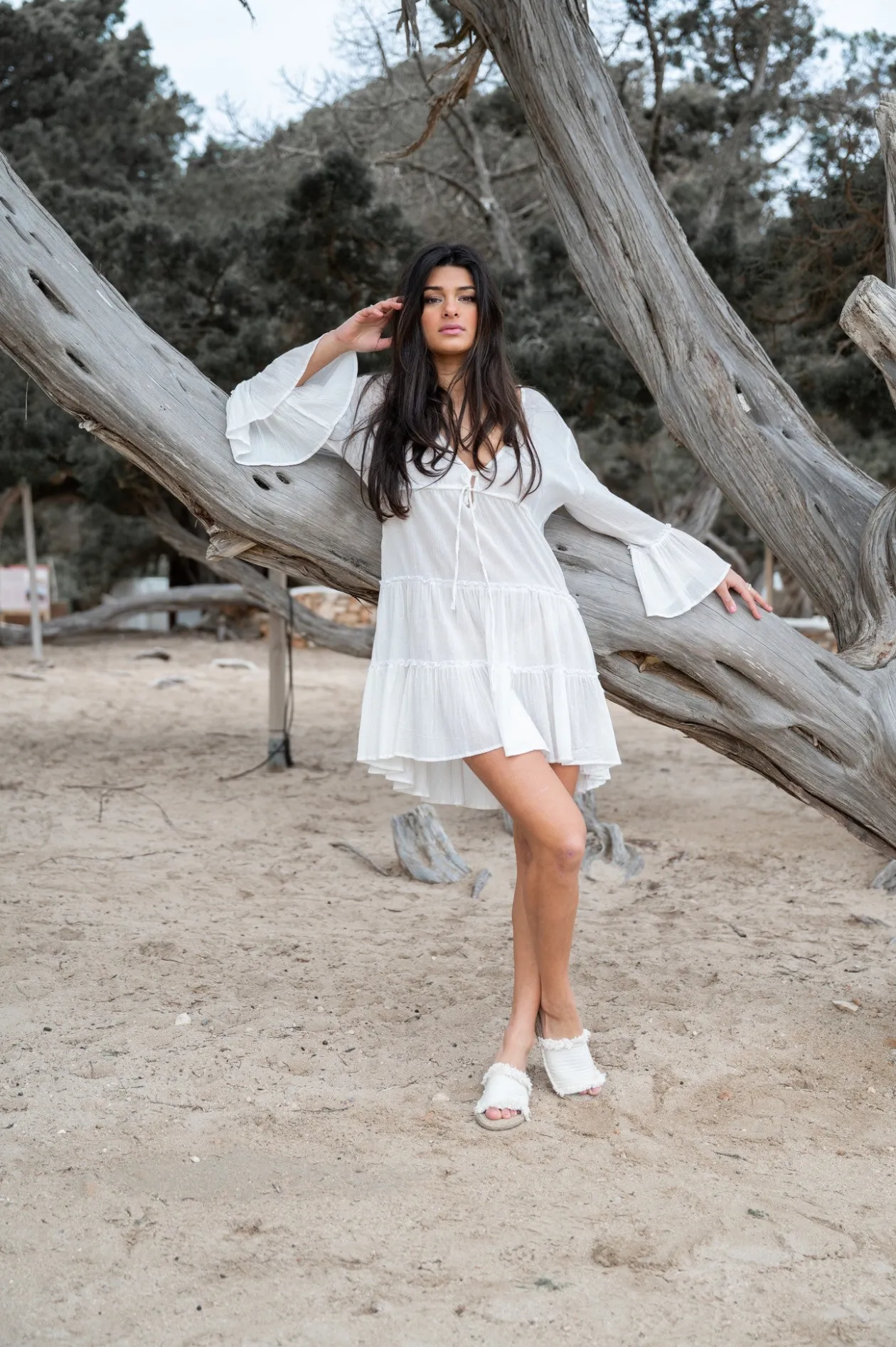 Robe courte Alise Ivoire
