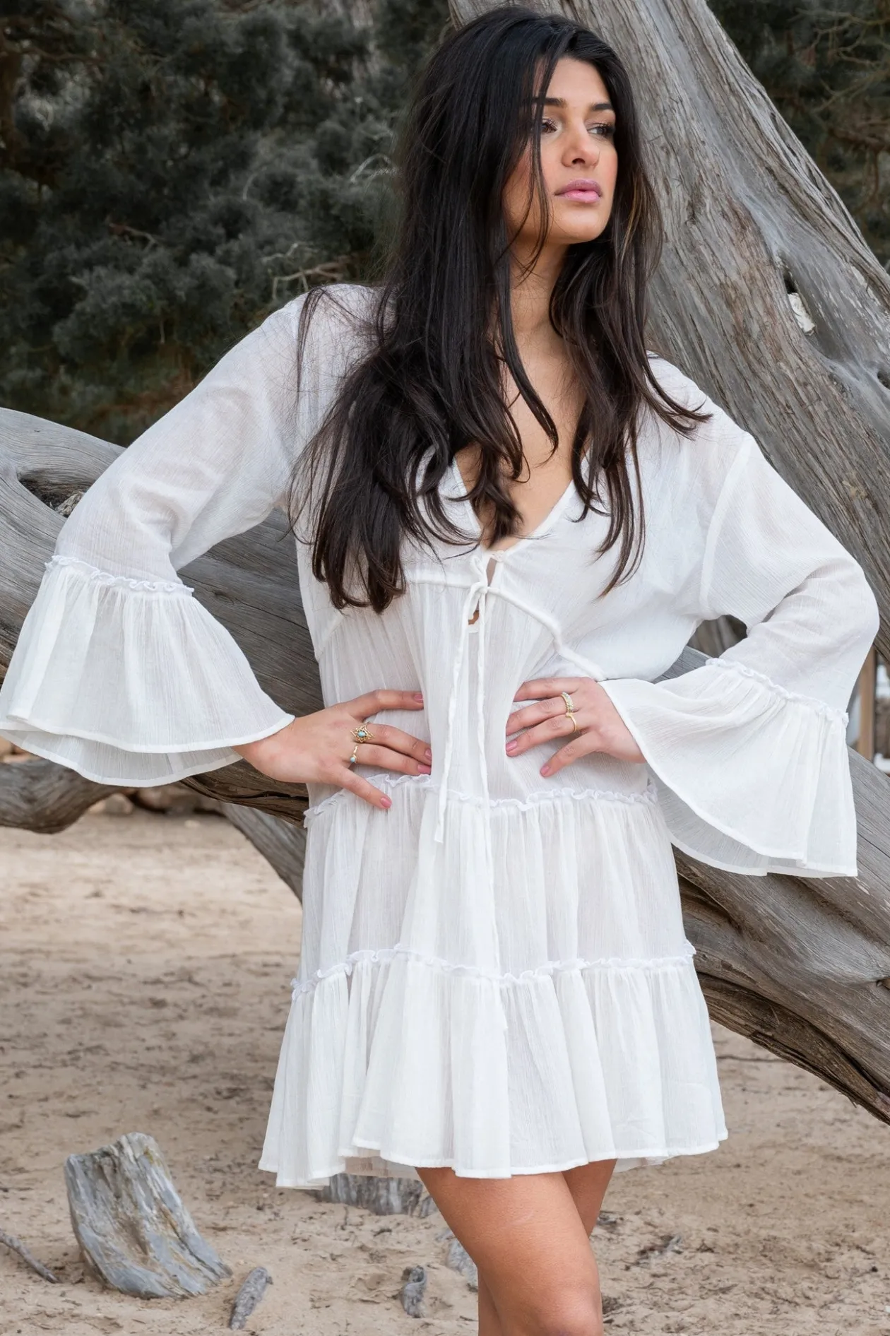 Robe courte Alise Ivoire