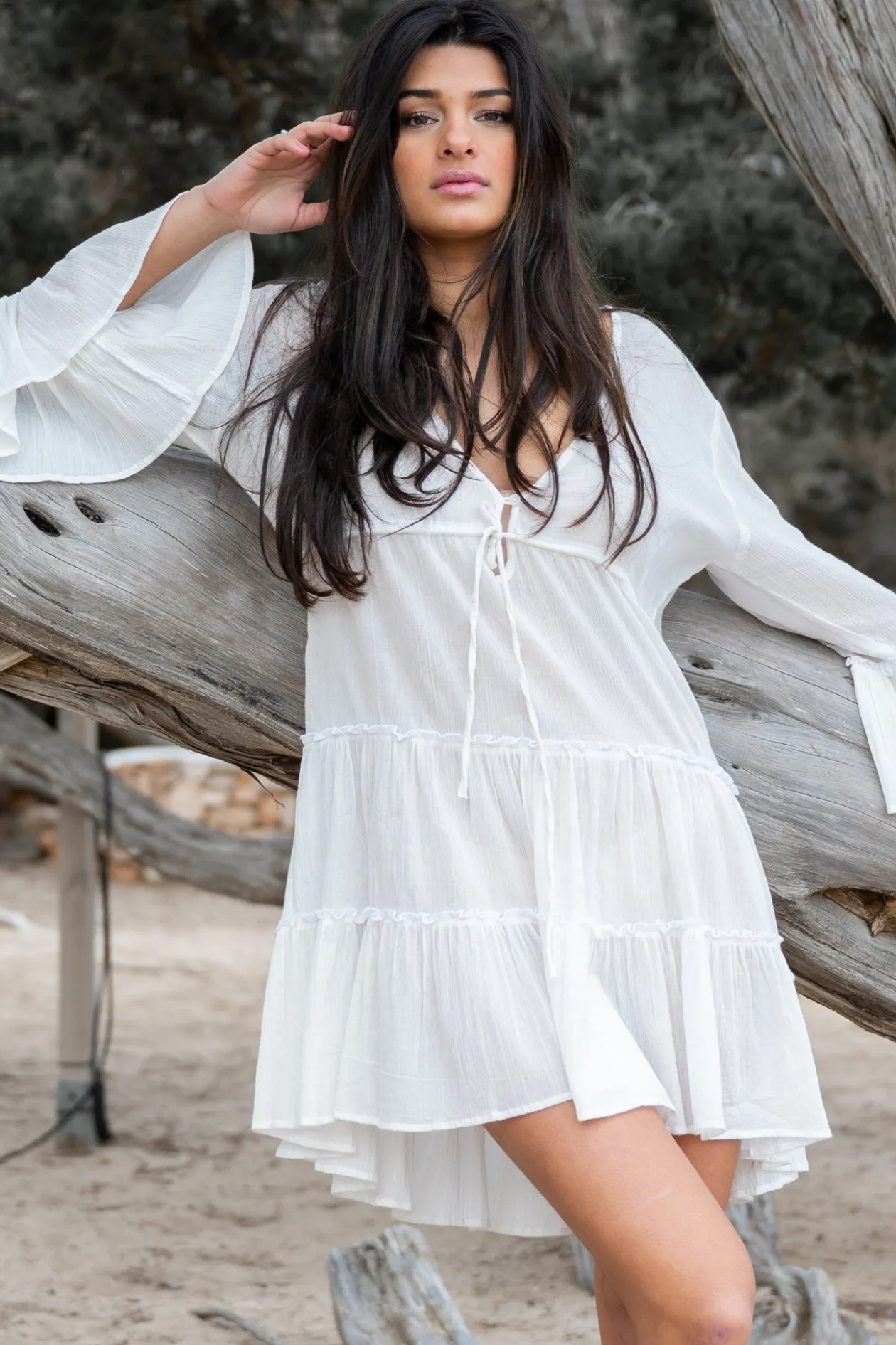 Robe courte Alise Ivoire