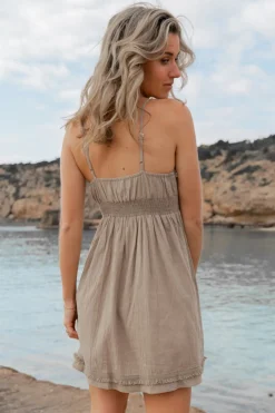 Robe courte Camila Taupe