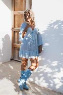 Robe courte Dantae Flower Bleu pâle