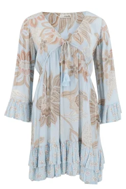 Robe courte Dantae Flower Impression bleu pâle
