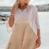 Robe courte Emilia Blanc/ sable