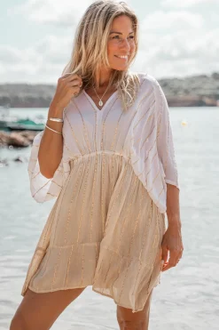 Robe courte Emilia Blanc/ sable