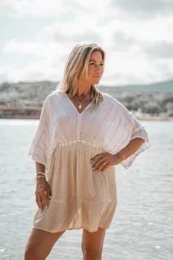 Robe courte Emilia Blanc/ sable