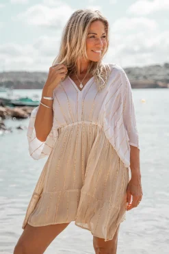 Robe courte Emilia Blanc/ sable