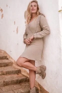 Robe courte Encaje Taupe