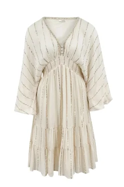 Robe courte Famme Ecru