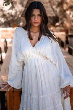 Robe courte Famme Ecru