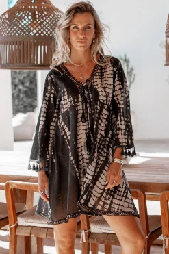Robe courte Inessa Tie Dye Noir