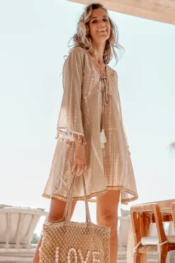 Robe courte Inessa Tie Dye Taupe