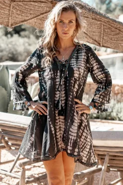 Robe courte Inessa Tie Dye Noir