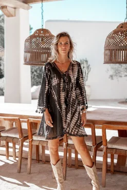 Robe courte Inessa Tie Dye Noir