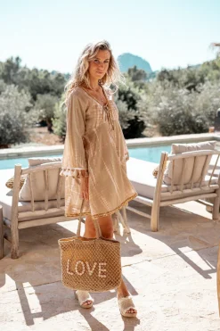 Robe courte Inessa Tie Dye Taupe