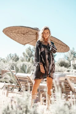 Robe courte Inessa Tie Dye Noir