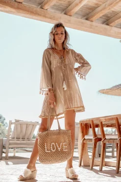 Robe courte Inessa Tie Dye Taupe