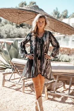 Robe courte Inessa Tie Dye Noir