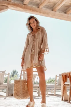 Robe courte Inessa Tie Dye Taupe