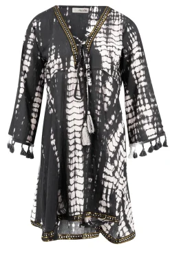 Robe courte Inessa Tie Dye Noir