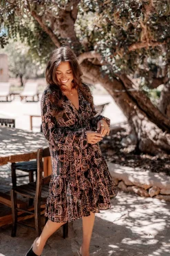 Robe courte Mio Paisley Noir