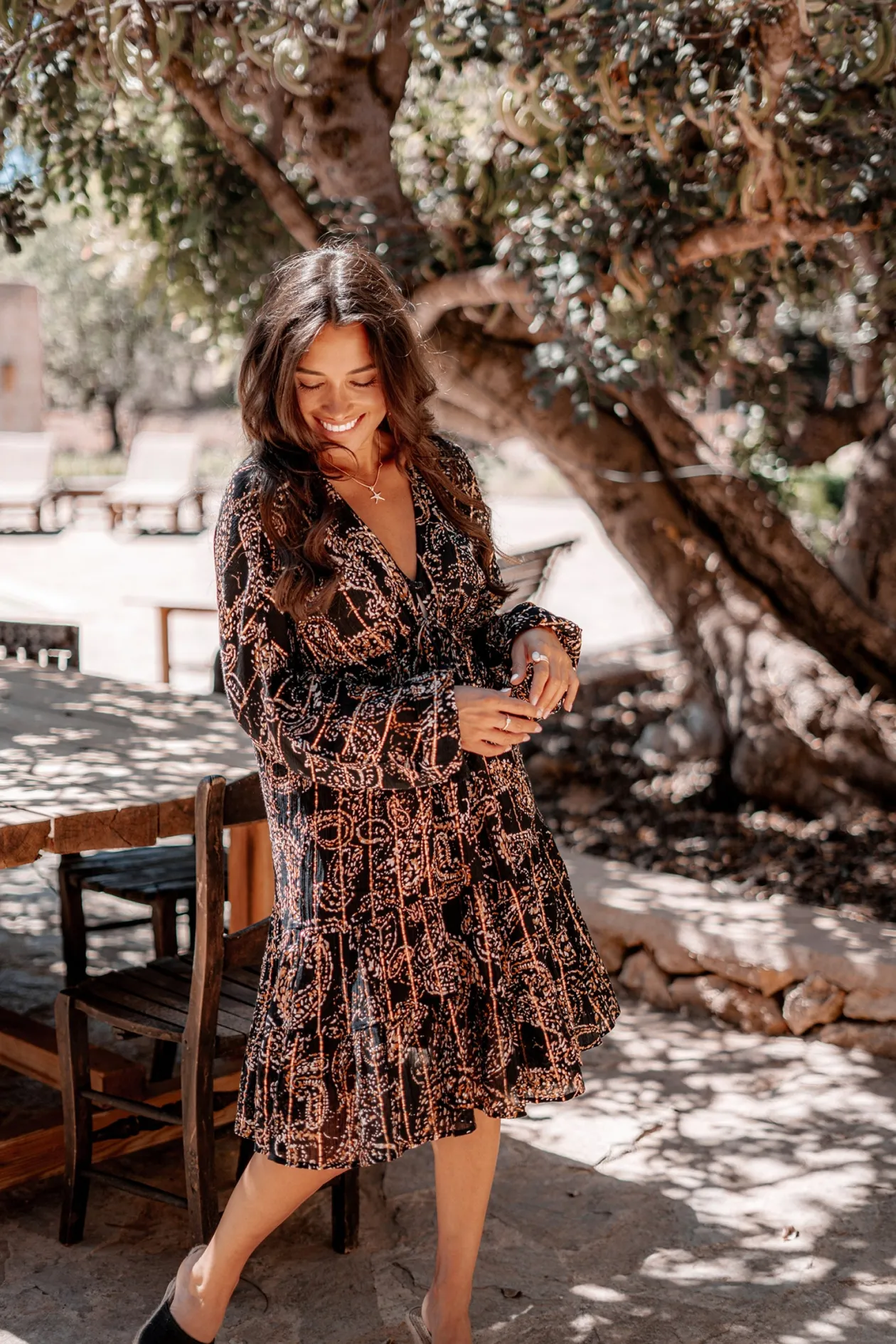 Robe courte Mio Paisley Noir