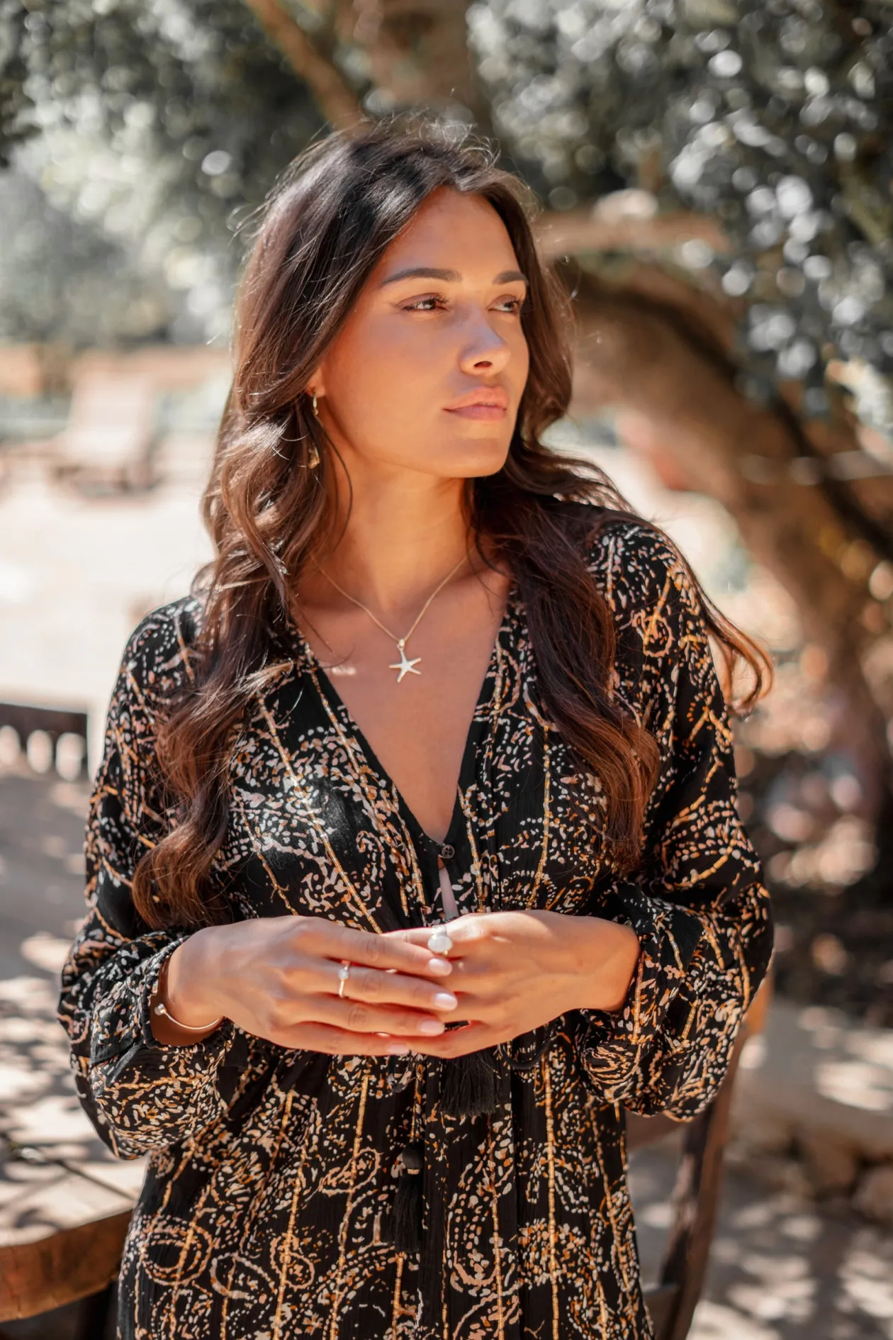 Robe courte Mio Paisley Noir