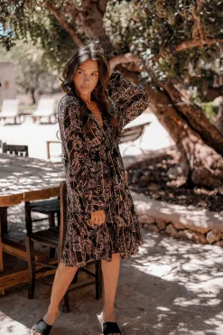 Robe courte Mio Paisley Noir