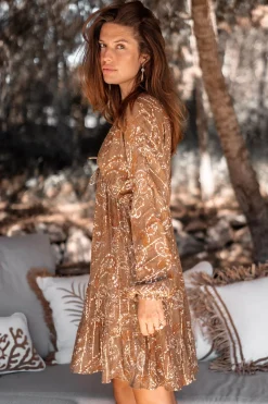 Robe courte Mio Paisley Taupe