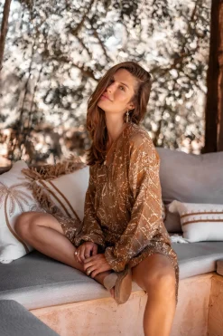 Robe courte Mio Paisley Taupe