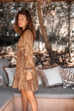Robe courte Mio Paisley Taupe