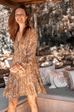 Robe courte Mio Paisley Taupe