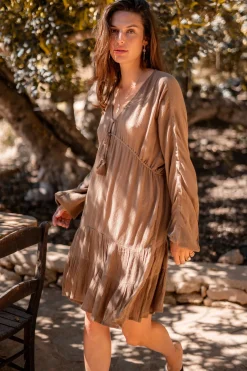 Robe courte Mio Taupe