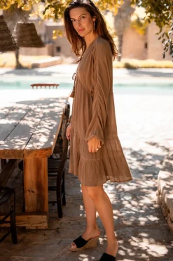 Robe courte Mio Taupe