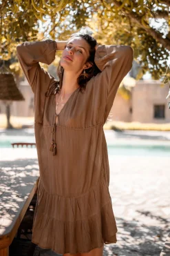 Robe courte Mio Taupe