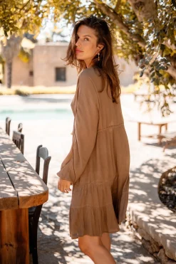 Robe courte Mio Taupe