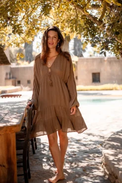 Robe courte Mio Taupe
