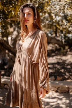 Robe courte Mio Taupe