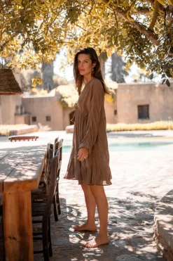 Robe courte Mio Taupe