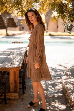 Robe courte Mio Taupe