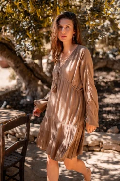 Robe courte Mio Taupe