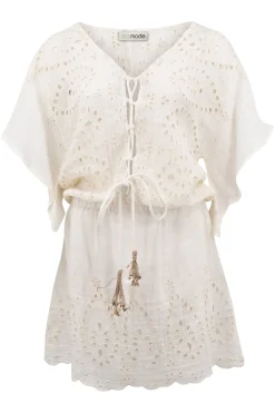 Robe courte Mirabel Ecru