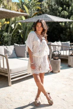 Robe courte Mirabel Ecru