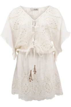 Robe courte Mirabel Ecru