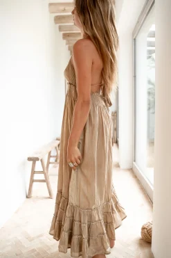 Robe dos nu Mila Taupe