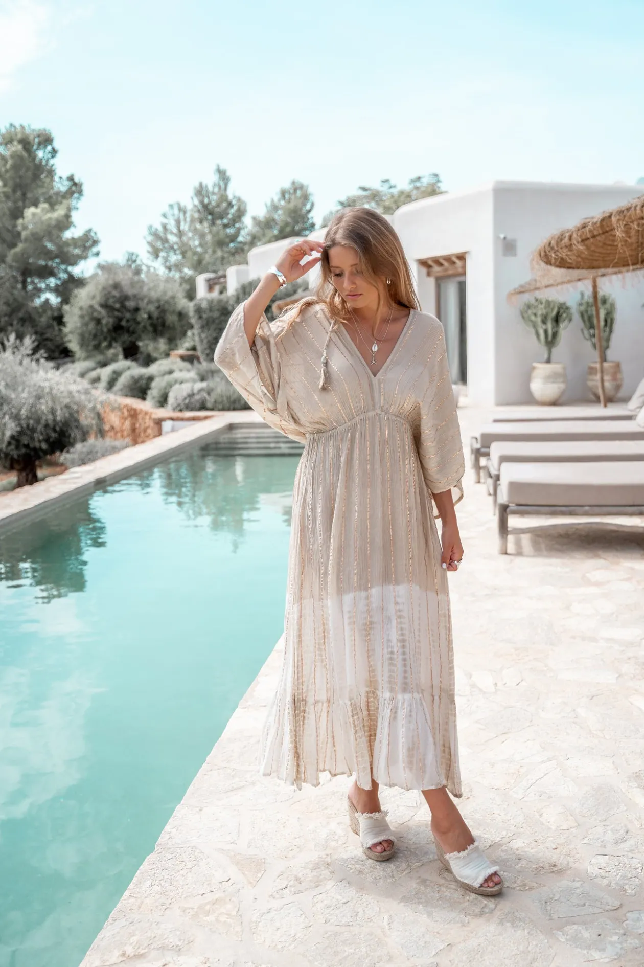 Robe Emilia Tye Dye Beige/ blanc