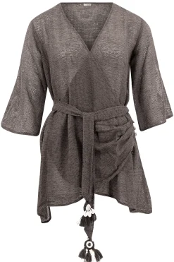 Robe enveloppante Deya Dark Anthracite
