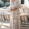 Robe Gloria Baroque Blanc Imprimé