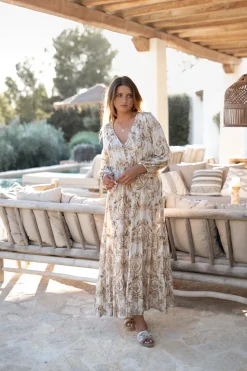 Robe Gloria Baroque Blanc Imprimé